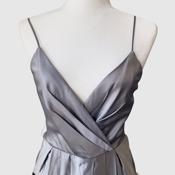 BCBG MAX AZRIA BLACK GREY SPAGHETTI STRAP COCKTAIL DRESS FORMAL DRESS - Picture 9 of 13